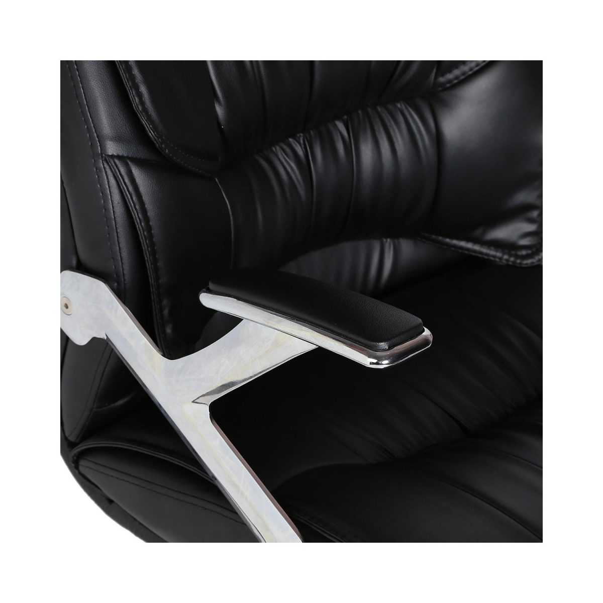 ML-419-High Back Doblepiel Leather Black Executive Chair - Image 4