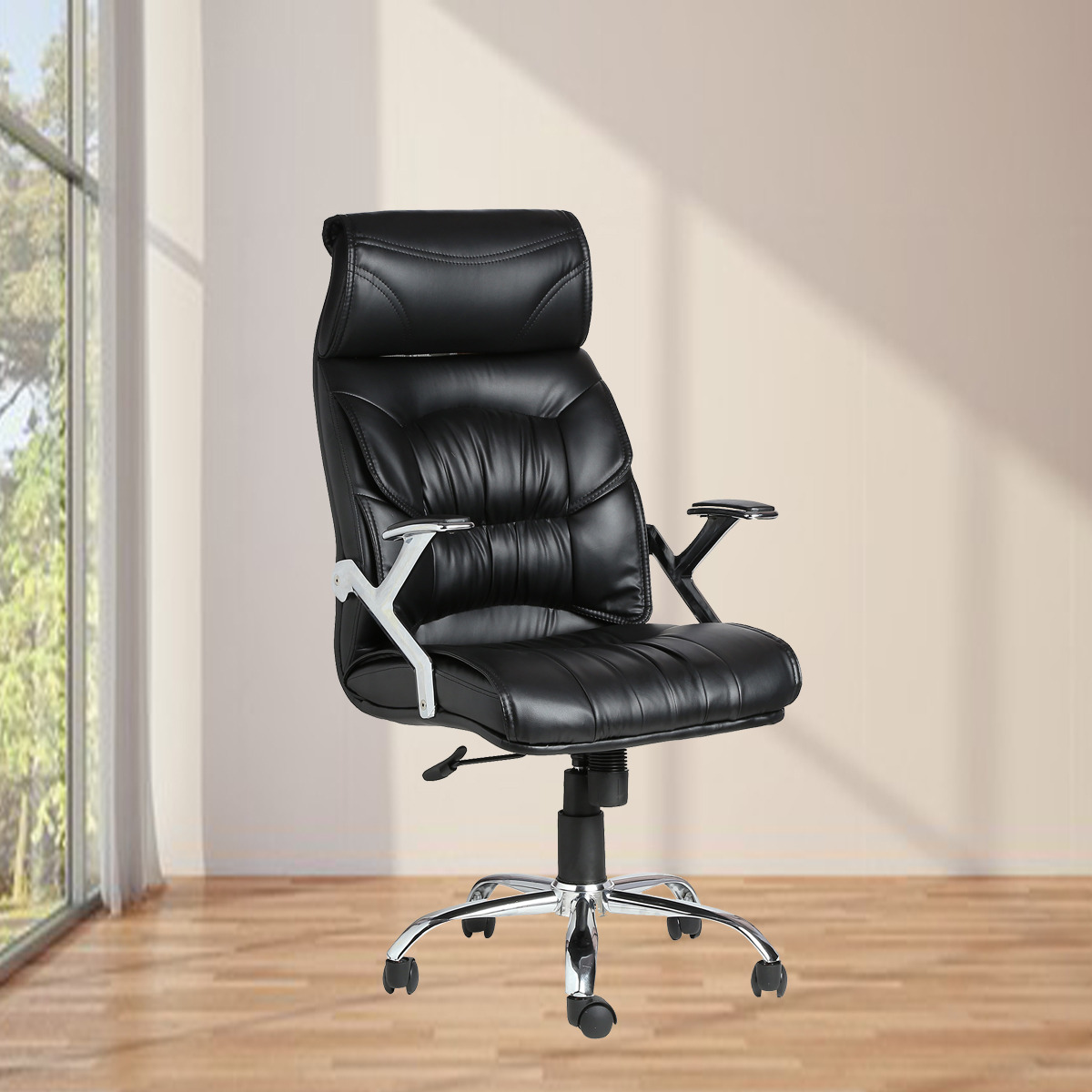 ML-419-High Back Doblepiel Leather Black Executive Chair