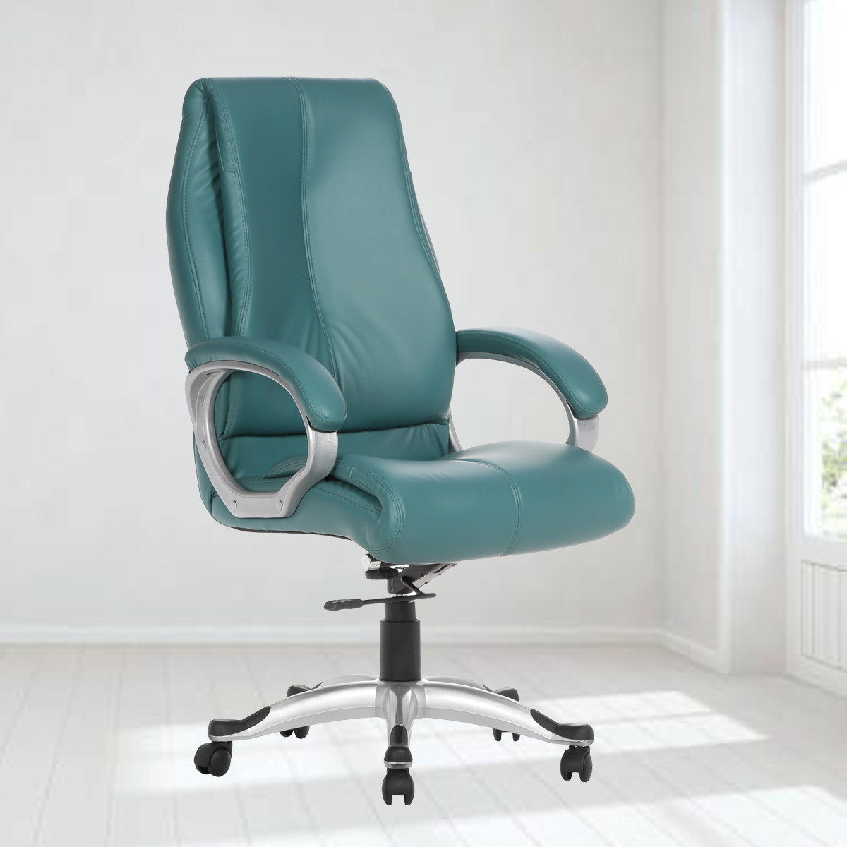 ML-510-Pundata High Back Leather Executive Chair Ocean Green