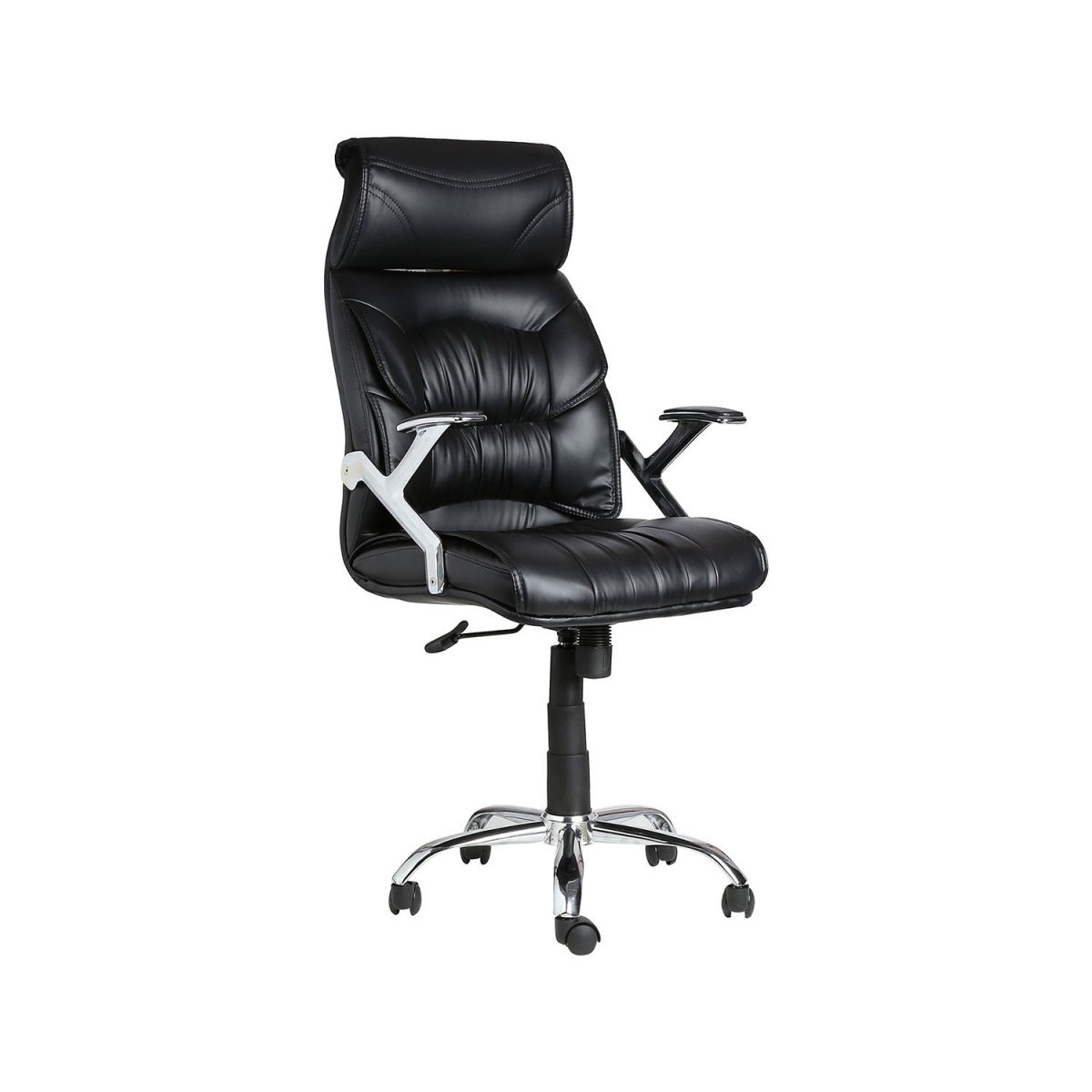 ML-419-High Back Doblepiel Leather Black Executive Chair - Image 6