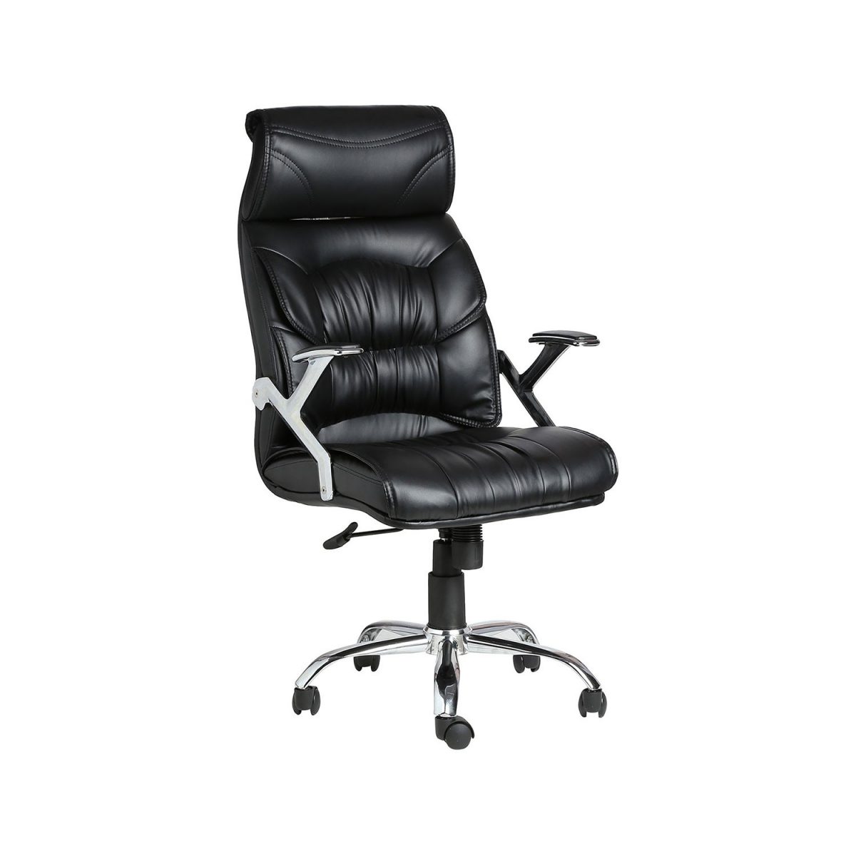 ML-419-High Back Doblepiel Leather Black Executive Chair - Image 2