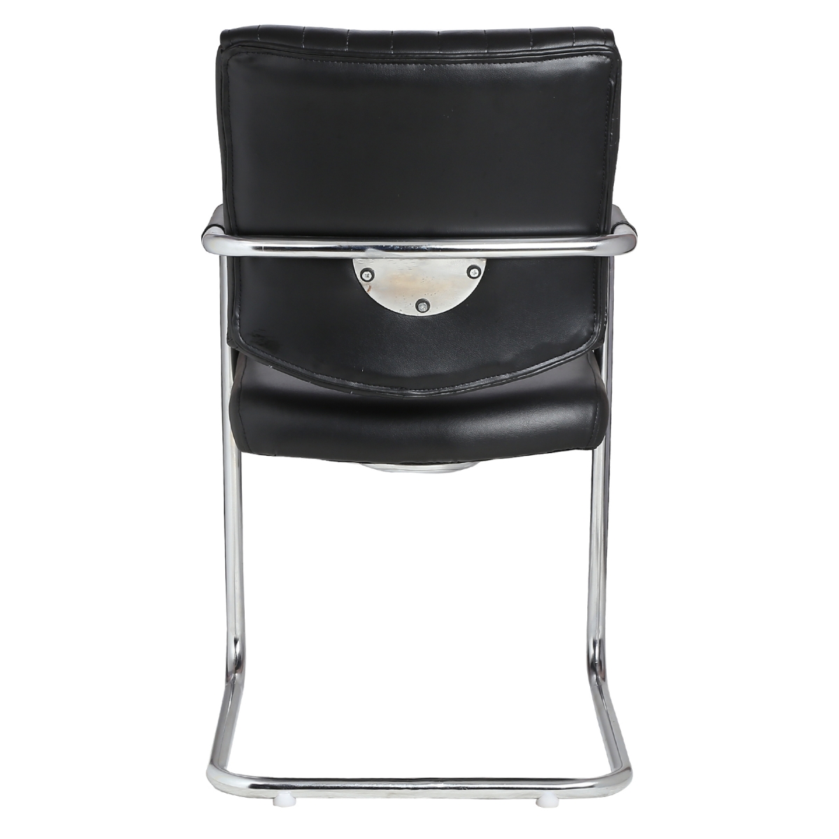 ML-431-Fixed Stand Black Leather Aleman Office Visitor Chair - Image 3