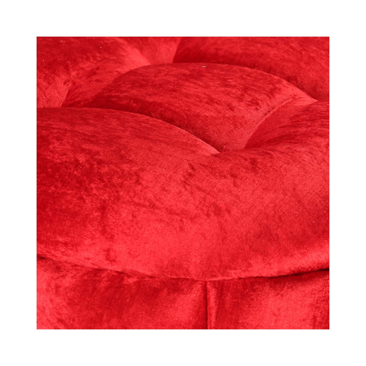 ML-744-THE LUSTOR ROUND VELVET PUFFY IN RED COLOR - Image 3