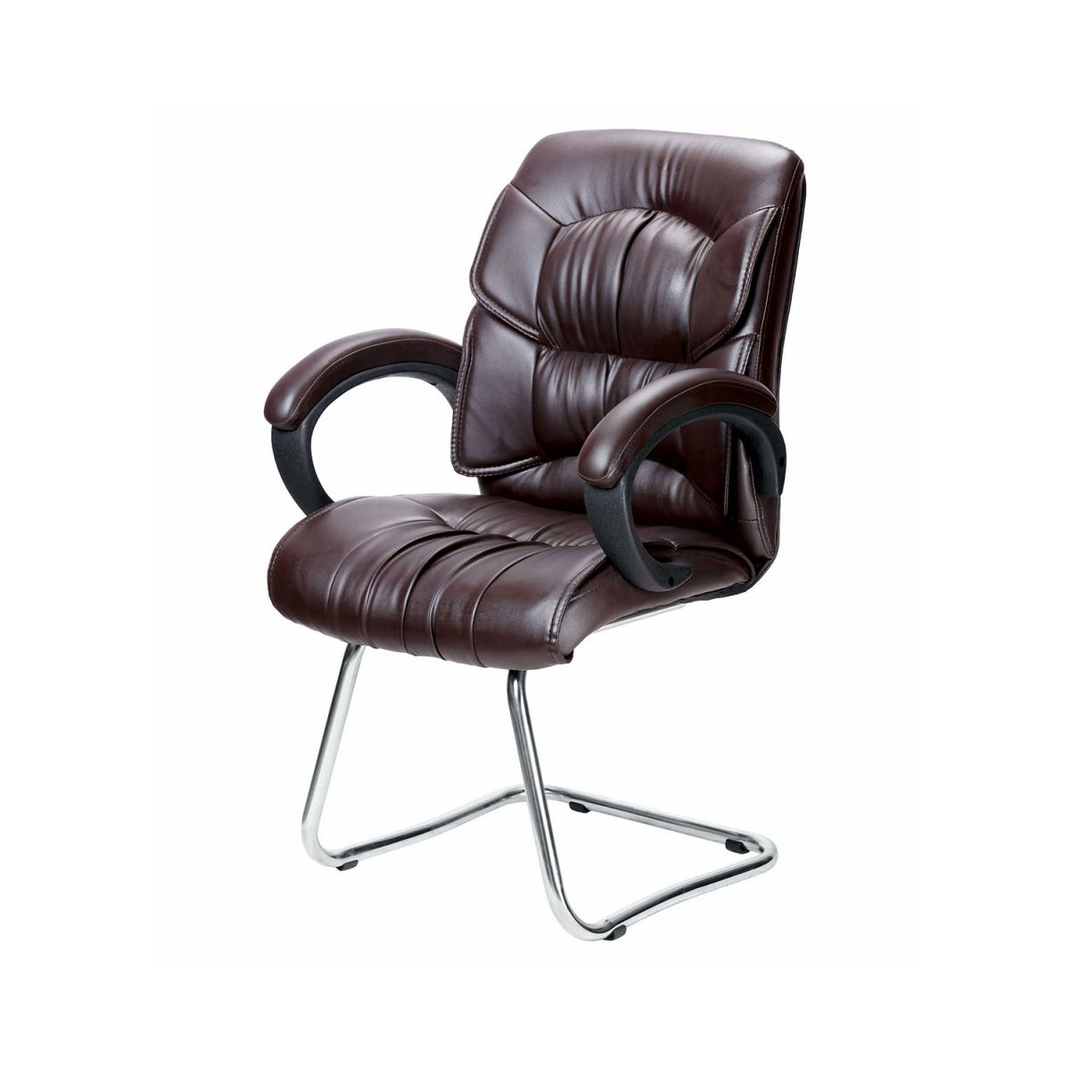 ML-750-Simplepiel Mid Back Visitor Chair In Brown Color - Image 4