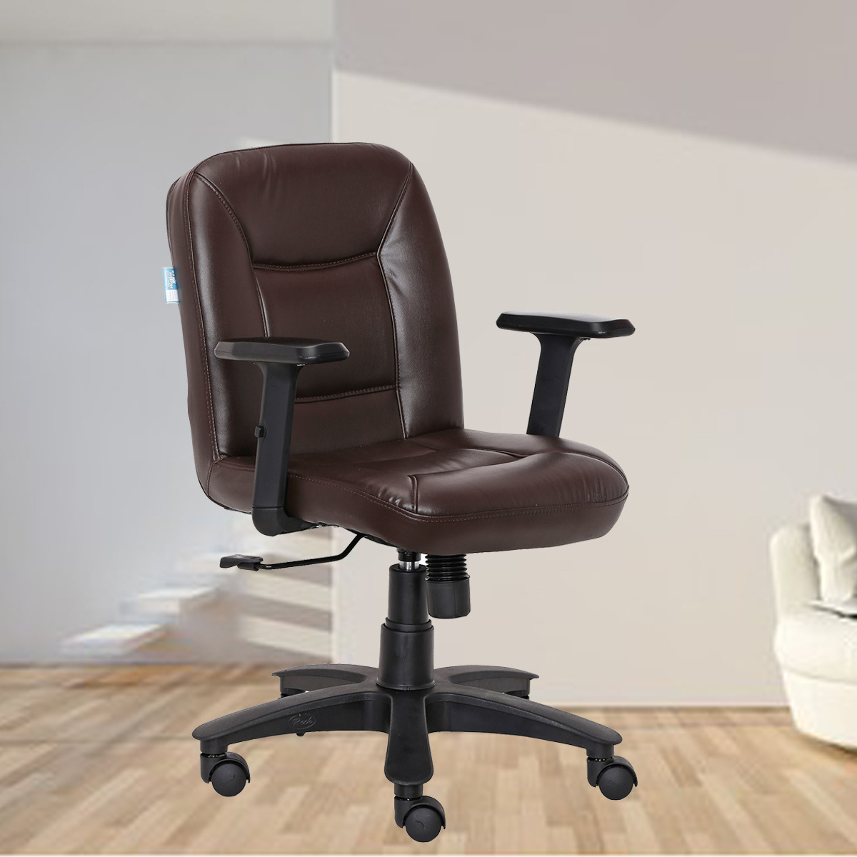 ML-1012-Low Back Office Chair In Dark Brown Color