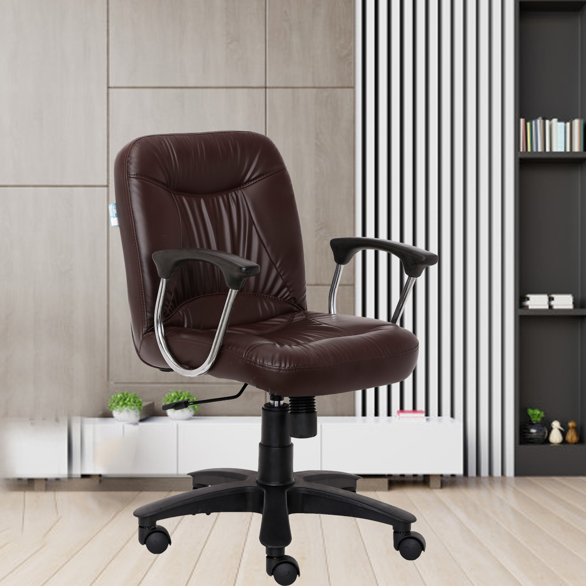 ML-1014-OFFICE VISITORM CHAIR IN BROWN COLOR