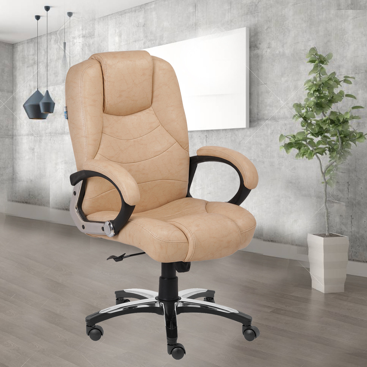 ML-1336-Affordable Office Executive chair Online In Tan Color