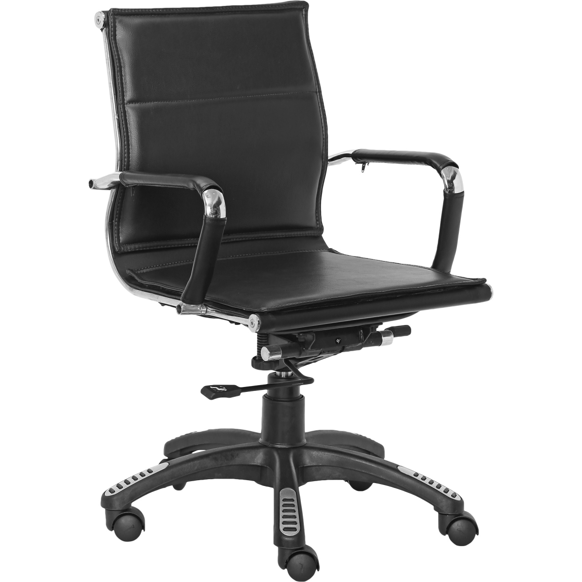 ML-1054 LEATHERETTE EXECUTIVE SLEEK DOUBLE CUSHIONED CHAIR IN BLACK COLOR - Image 2