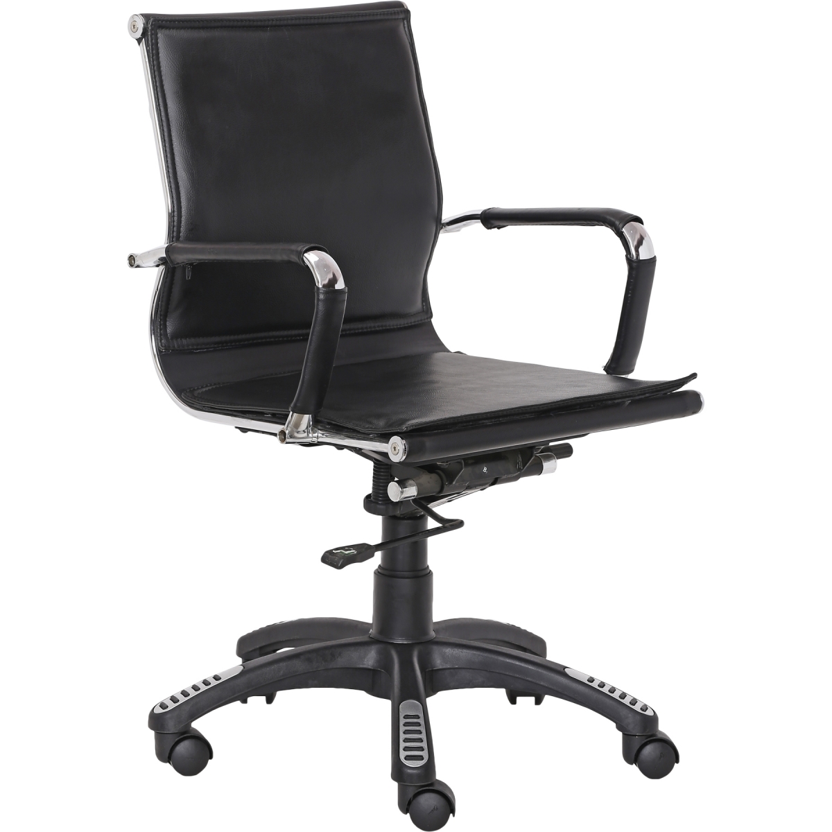 ML-1055 LEATHERETTE EXECUTIVE SLEEK DOUBLE CUSHIONED CHAIR IN BLACK COLOR - Image 3