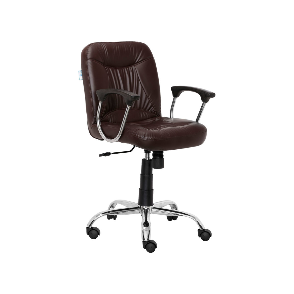 ML-1011-Leather Mid Back Workstation Chair In Brown Color - Image 2