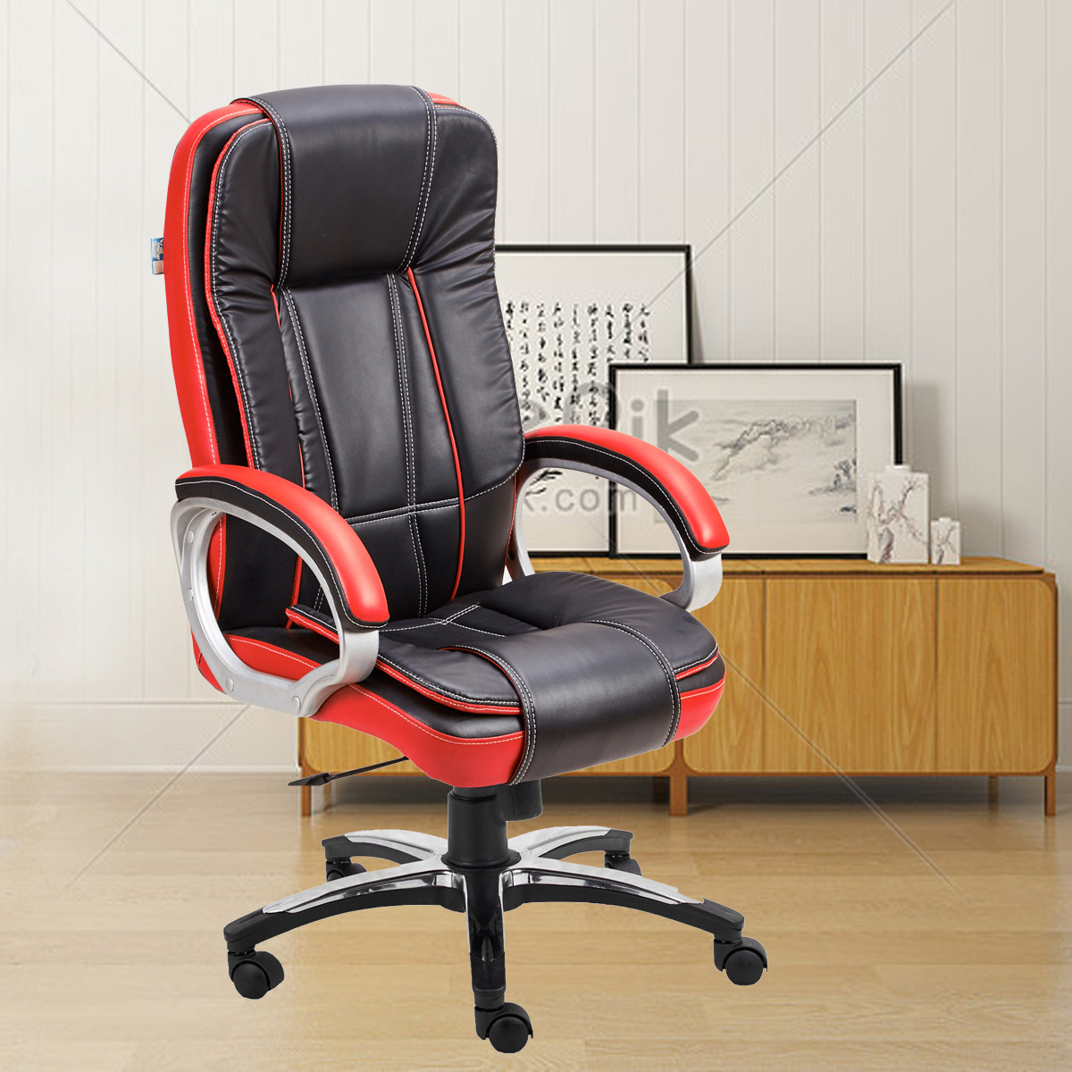 ML-1416-Leather Dual Color High Back Revolving Office Chair