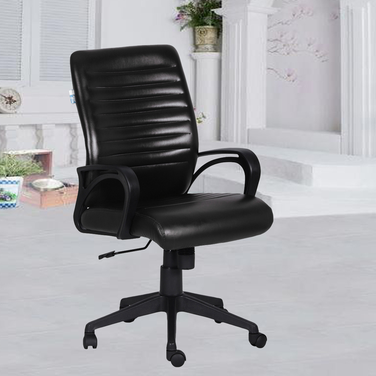 High back executive chair in black online leatherette black