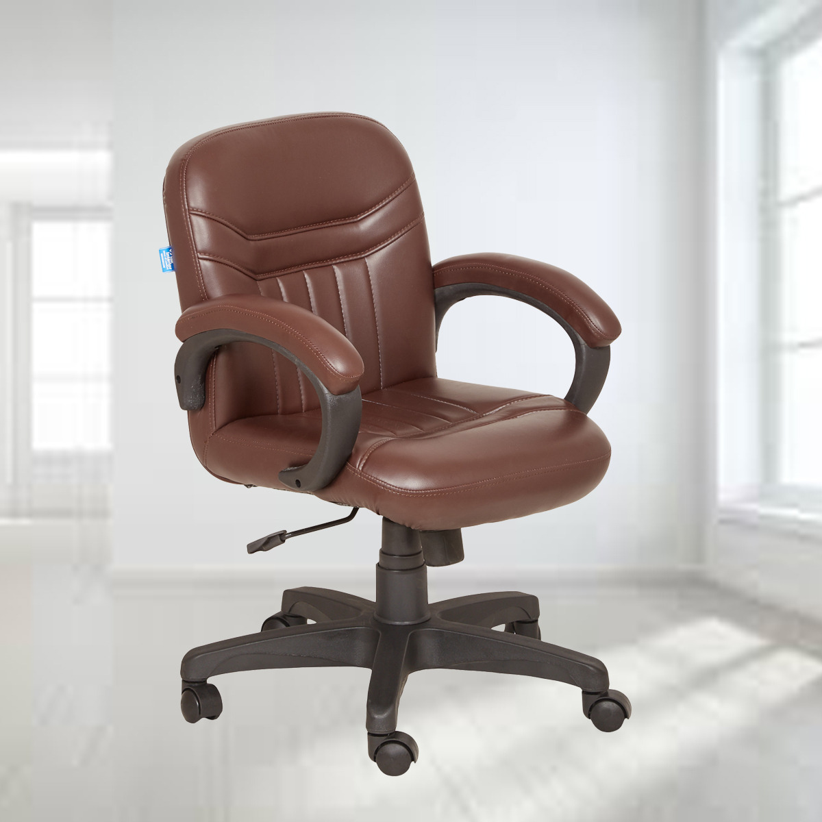 ML-1633-Low Back Fixed Backrest Leather Office Visitor Chair