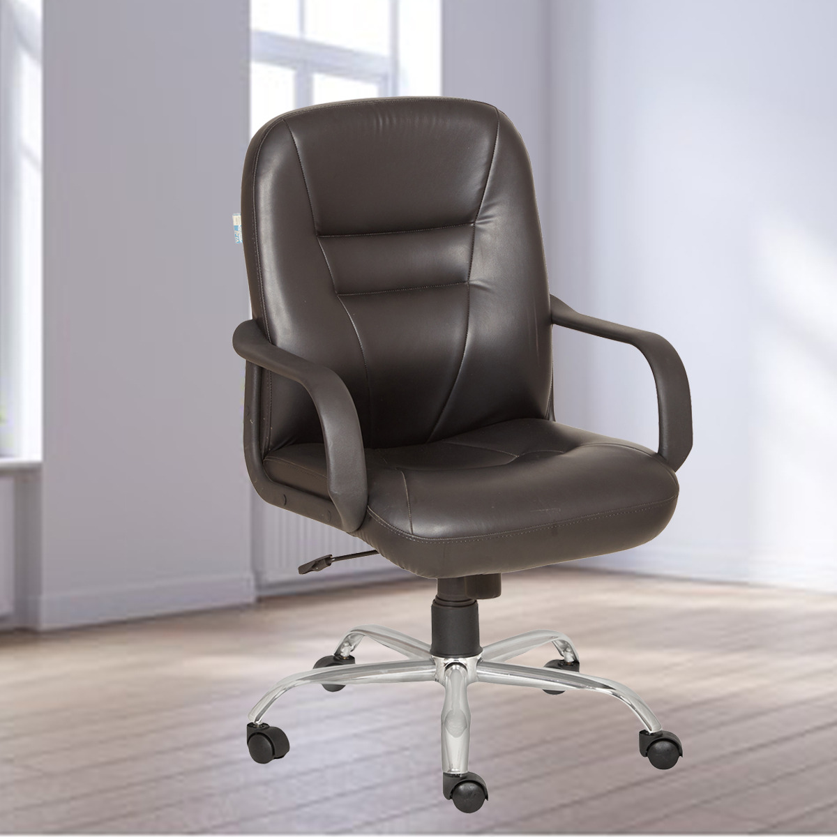 ML-1613-Revolving Leather Mid Back Office chairs