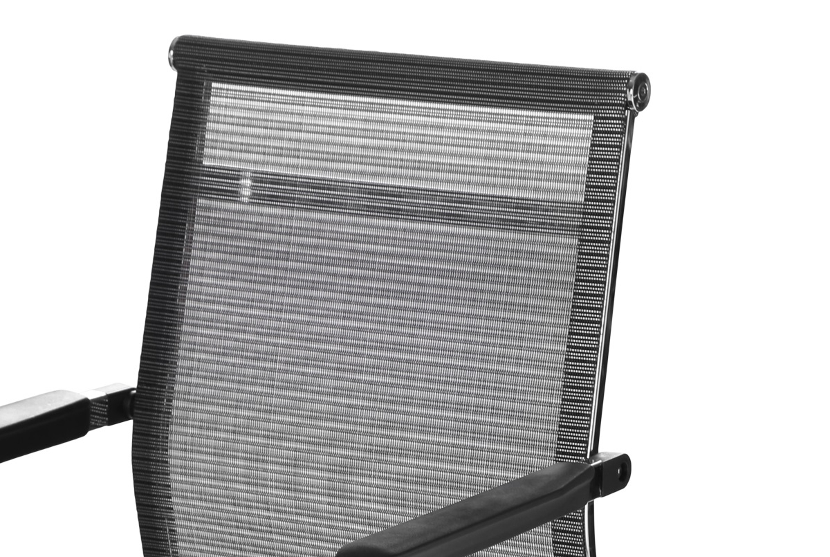 ML-755 GLASEAR MEDIUM BACK VISITOR CHAIR IN BLACK & WHITE NETTED COLOR - Image 4